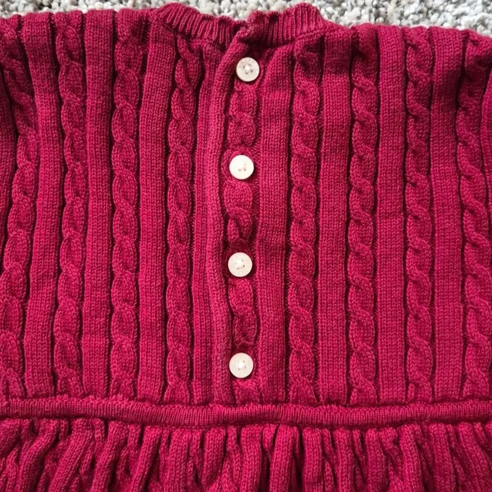 Ralph Lauren Cable Cotton Sweater Dress & Bloomer 18m Baby Girl